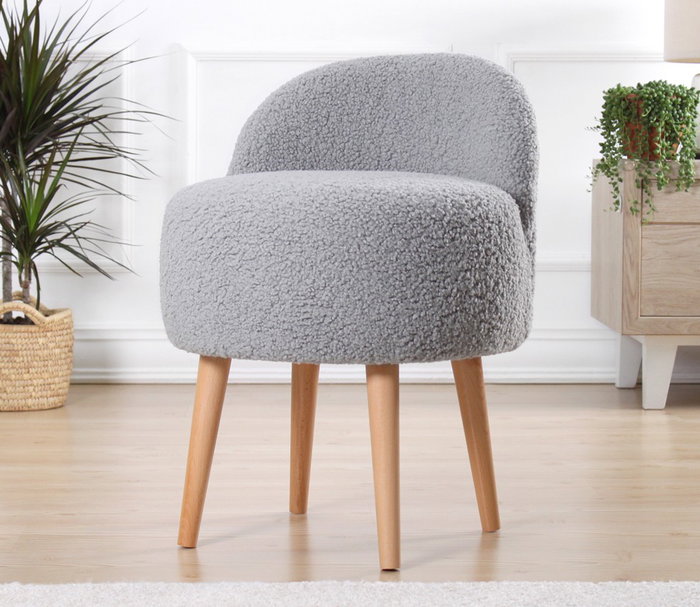 Atelier Del Sofa Puff de Piel Sintética Gris